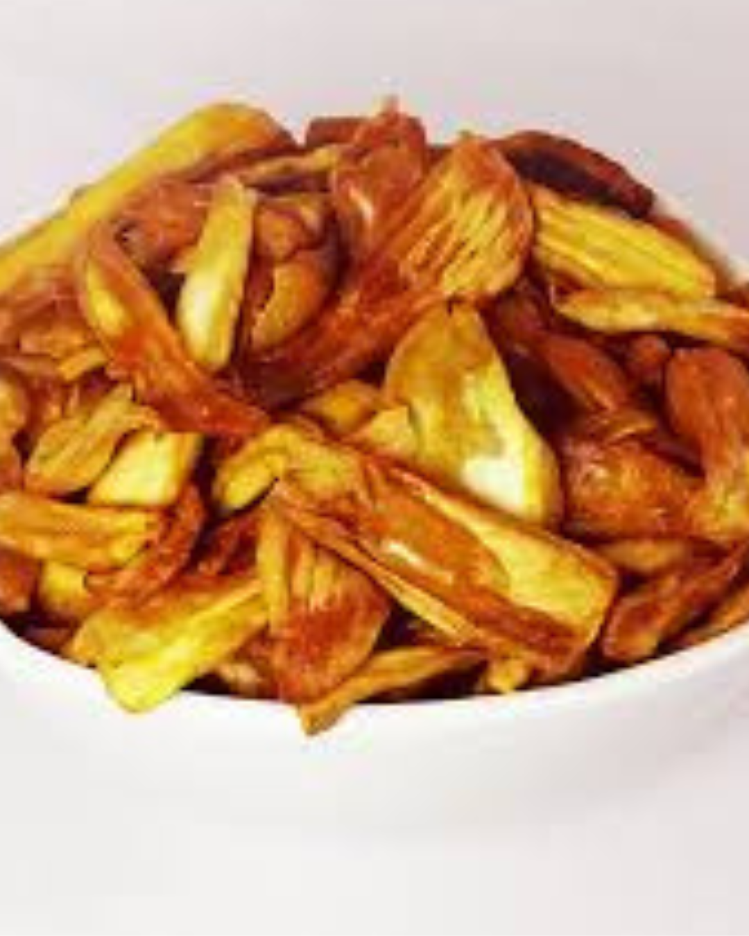 Spicy jackfruit chips are a unique and tasty snack